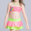 patchwork color swimwear swimsuit for little girl Color 16
