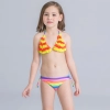 stripes two piece  young girl bikini swimwear set Color 24