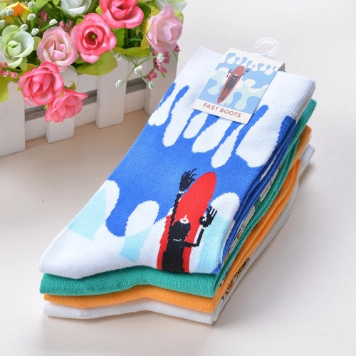 Cartoon bottle print women sock wholesale