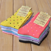 lovely dot print candy color women socks