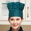 high quality black and white square print chef hat Color blackish green