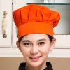 high quality black and white square print chef hat Color orange chef hat