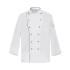 popular reefer collar unisex chef coat for work chef uniforms Color unisex white coat(black hem)