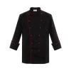 popular reefer collar unisex chef coat for work chef uniforms Color unisex black(red hem) coat