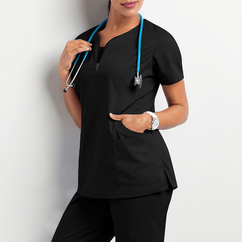 sim fit v-collar top pant nurse suits scrub uniforms two-piece set 10 colors