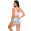 floral print wrap chest women swimwear two-piece design