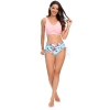 floral print wrap chest women swimwear two-piece design