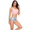 floral print wrap chest women swimwear two-piece design