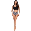 leopard shorts wrap chest black top women swimwear two-piece swimsuit