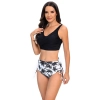 coconut tree shorts wrap chest black top women swimwear two-piece swimsuit