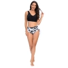 coconut tree shorts wrap chest black top women swimwear two-piece swimsuit