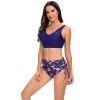 flamingo shorts wrap navy bra top bikini women swimwear two-piece swimsuit