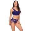 flamingo shorts wrap navy bra top bikini women swimwear two-piece swimsuit