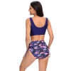 flamingo shorts wrap navy bra top bikini women swimwear two-piece swimsuit