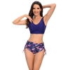 flamingo shorts wrap navy bra top bikini women swimwear two-piece swimsuit