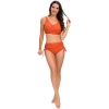 solid orange color wrap bra top bikini women swimwear two-piece swimsuit