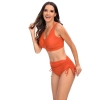 solid orange color wrap bra top bikini women swimwear two-piece swimsuit