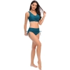 solid blackish green color wrap bra top bikini women swimwear two-piece swimsuit