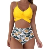 Europe golden butterfly printing short split bikini young girl swimwear two-piece swimsuit 2516