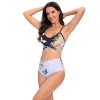 Europe golden butterfly printing short split bikini young girl swimwear two-piece swimsuit 2516