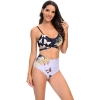 Europe golden butterfly printing short split bikini young girl swimwear two-piece swimsuit 2516