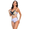 Europe golden butterfly printing short split bikini young girl swimwear two-piece swimsuit 2516