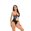 fashion hot plant printing short lady bikini brace swimwear one-piece swimsuit 2516