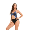 fashion hot plant printing short lady bikini brace swimwear one-piece swimsuit 2516