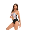 fashion patchwork plant printing short lady bikini brace swimwear one-piece swimsuit MX2504