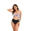 fashion patchwork plant printing short lady bikini brace swimwear one-piece swimsuit MX2504