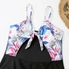 fashion patchwork plant printing short lady bikini brace swimwear one-piece swimsuit MX2504