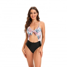 fashion patchwork plant printing short lady bikini brace swimwear one-piece swimsuit MX2504