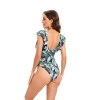 fashion ruffle hem plant printing lady bikini woman swimwear one-piece swimsuit MX2505