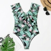 fashion ruffle hem plant printing lady bikini woman swimwear one-piece swimsuit MX2505