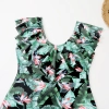 fashion ruffle hem plant printing lady bikini woman swimwear one-piece swimsuit MX2505