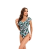 fashion ruffle hem plant printing lady bikini woman swimwear one-piece swimsuit MX2505