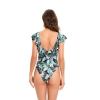 fashion ruffle hem plant printing lady bikini woman swimwear one-piece swimsuit MX2505