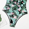 fashion ruffle hem plant printing lady bikini woman swimwear one-piece swimsuit MX2505