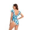 fashion ruffle hem plant printing lady bikini  swimwear for women one-piece swimsuit MX2505