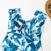 fashion ruffle hem plant printing lady bikini  swimwear for women one-piece swimsuit MX2505