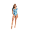 fashion ruffle hem plant printing lady bikini  swimwear for women one-piece swimsuit MX2505