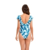 fashion ruffle hem plant printing lady bikini  swimwear for women one-piece swimsuit MX2505