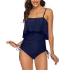 one-piece design fashion ruffle hem solid  color slip lady bikini  swimwear for women one-piece swimsuit MX2507