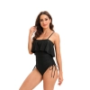 one-piece design fashion ruffle hem solid  color slip lady bikini  swimwear for women one-piece swimsuit MX2507