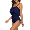 one-piece design fashion ruffle hem solid  color slip lady bikini  swimwear for women one-piece swimsuit MX2507