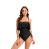 one-piece design fashion ruffle hem solid  color slip lady bikini  swimwear for women one-piece swimsuit MX2507