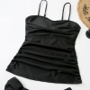 one-piece design fashion ruffle hem solid  color slip lady bikini  swimwear for women two-piece swimsuit MX2513