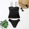 one-piece design fashion ruffle hem solid  color slip lady bikini  swimwear for women two-piece swimsuit MX2513