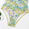 swimming learning fashion green flower print lady bikini  swimwear for women one-piece swimsuit MX2513