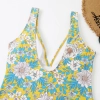 swimming learning fashion green flower print lady bikini  swimwear for women one-piece swimsuit MX2513